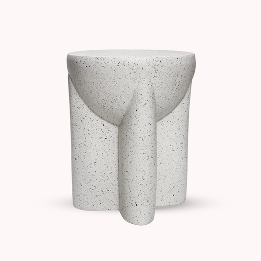 Mesa Lateral Estilo Piedra Crema