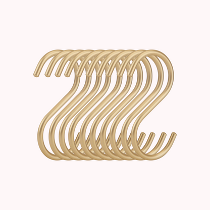 Set 10 Ganchos En Forma S Dorado 110x55mm Aluminio Dorado oscuro