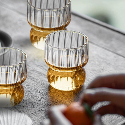 Set 4 Vasos Anchos Lineas Vertical 250ml