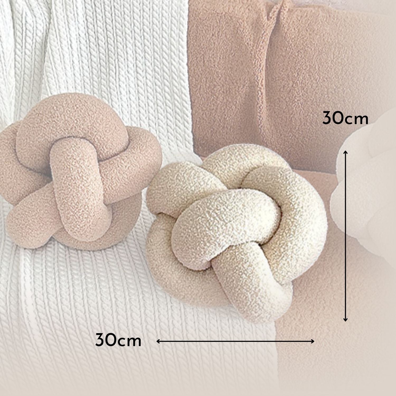 Cojín Nudo Crema Bouclé Deco