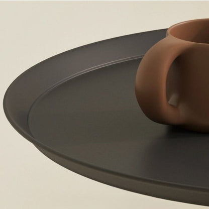 Mesa De Centro Lateral Metal Mate Negro Nórdico