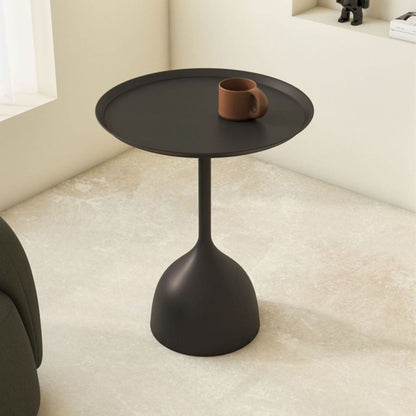 Mesa De Centro Lateral Metal Mate Negro Nórdico