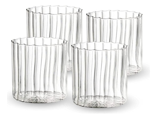 Set 4 Vasos Vidrio Vertical Chic 180ml