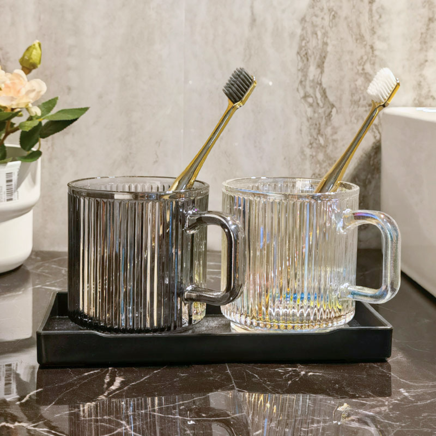 Vasos Organizadores Para Baño De Cristal