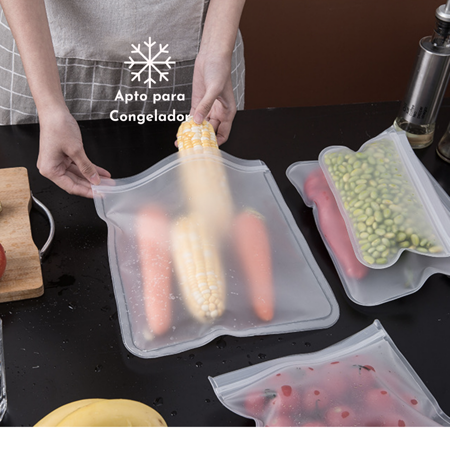 Pack De 3 Bolsas Herméticas De Silicona Para Alimentos
