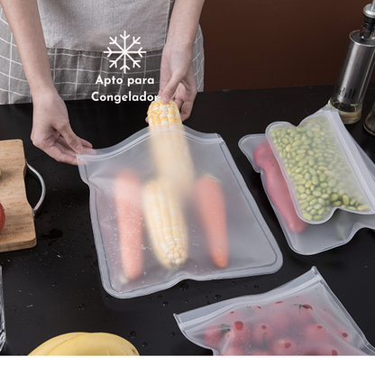 Pack De 3 Bolsas Herméticas De Silicona Para Alimentos