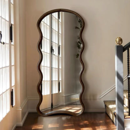 Espejo Ondas Macizo Nogal Cuerpo Entero 200x100cm