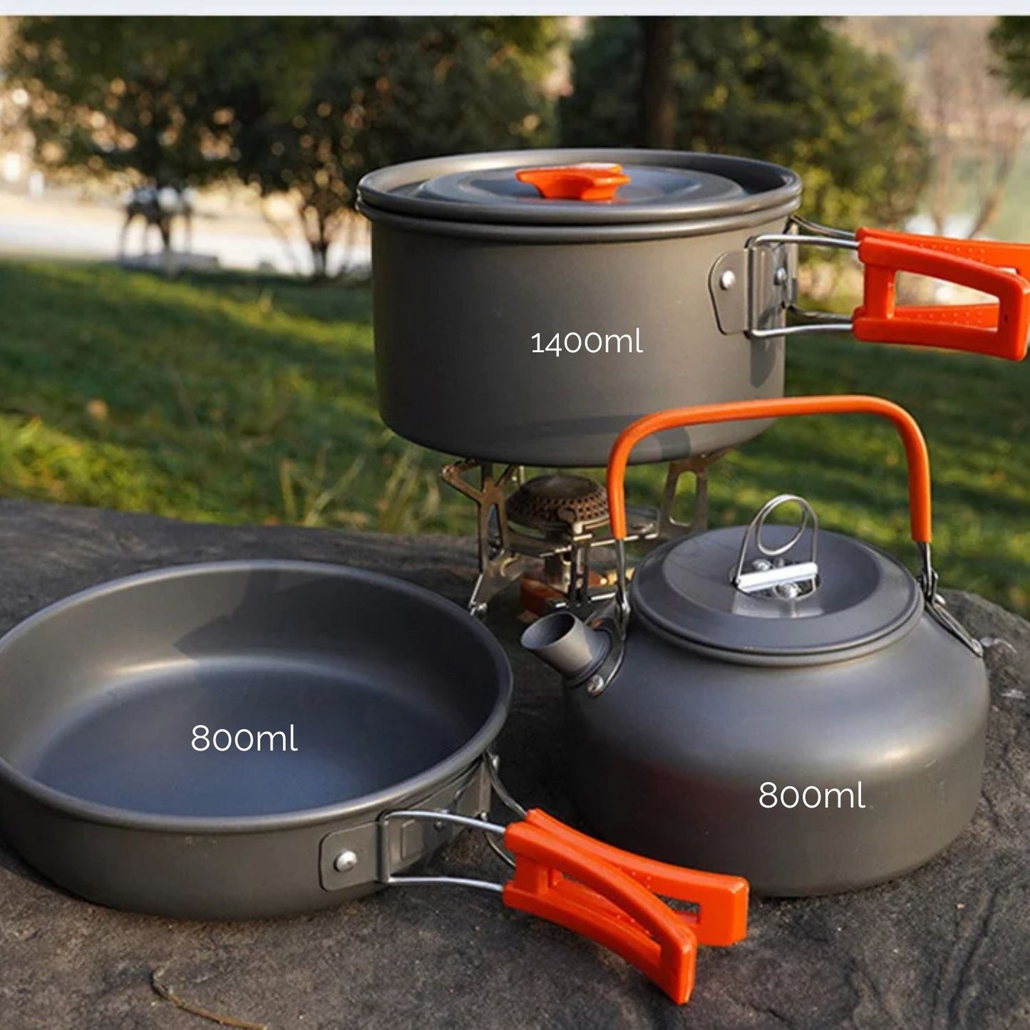 Set Ollas para Camping y Tetera
