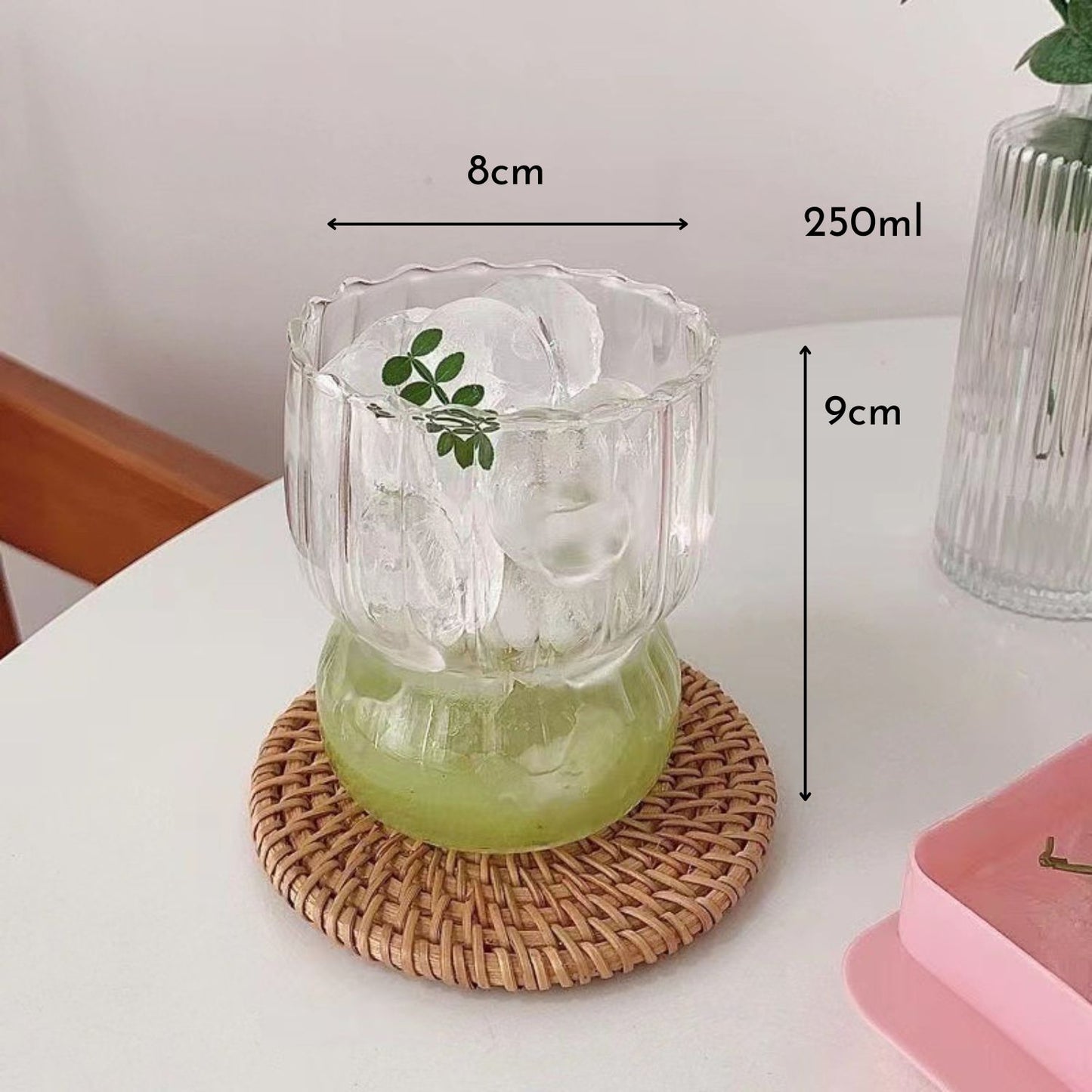 Set 4 Vasos Anchos Lineas Vertical 250ml