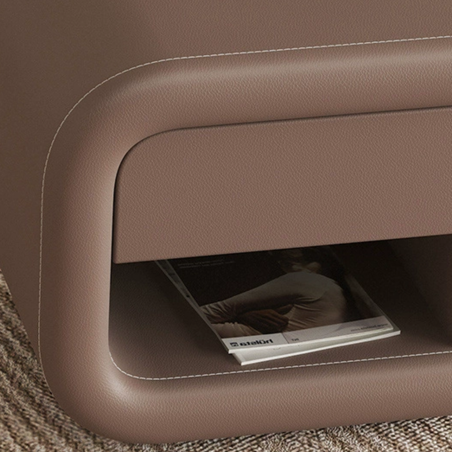 Velador Mocha Mousse Izquierdo Ecocuero