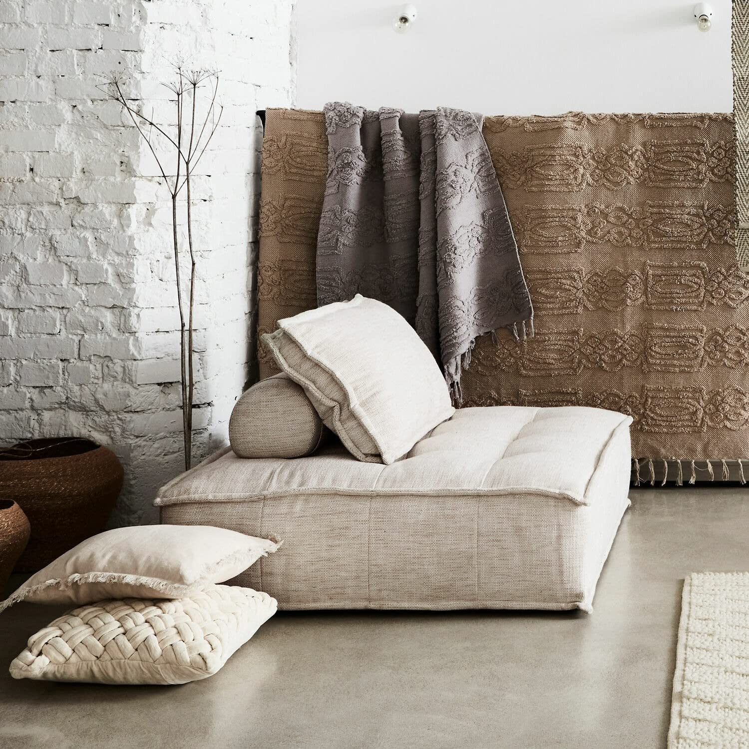 Puff Lounge Otomana Rectangular de Tela