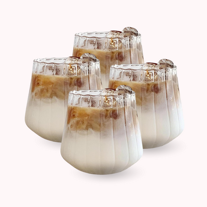 Set 4 Vasos Vidrio Acanalado 325ml