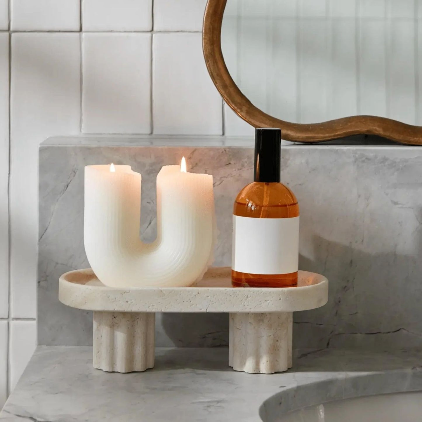 PREVENTA - Bandeja Decorativa Estilo Mármol Travertino Greco