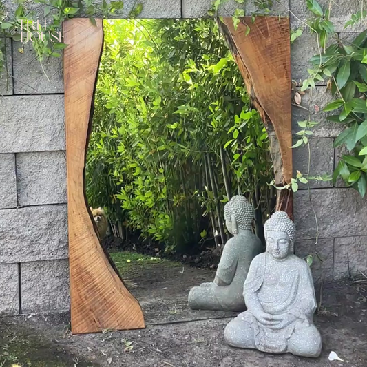 Espejo Madera Rústico Lago Natural 80x60cm