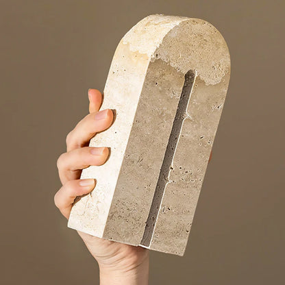 Arco Escultural Piedra Travertino Decorativo Grande