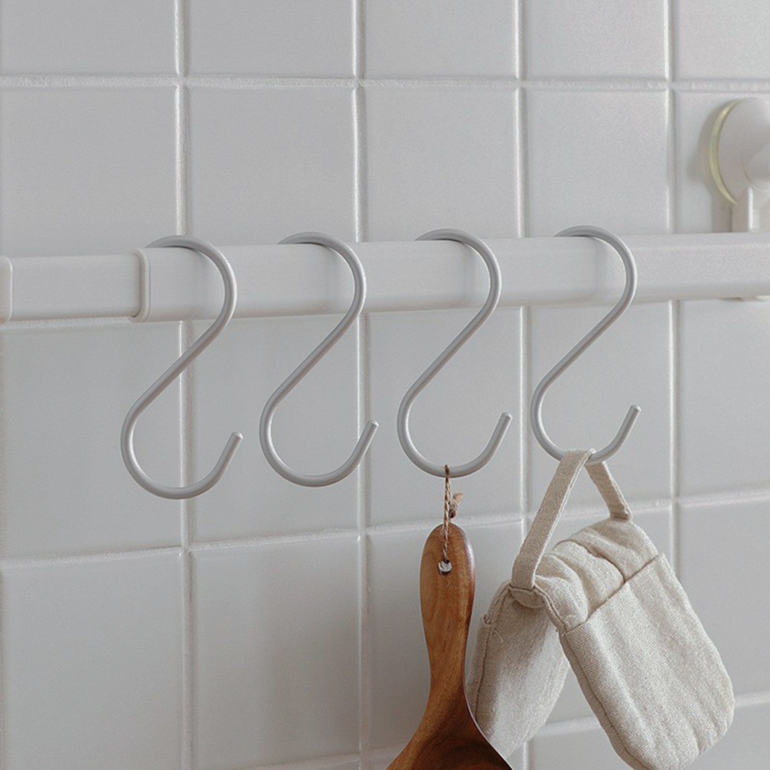 Set de 10 Ganchos en Forma de S Plateados 110x55mm