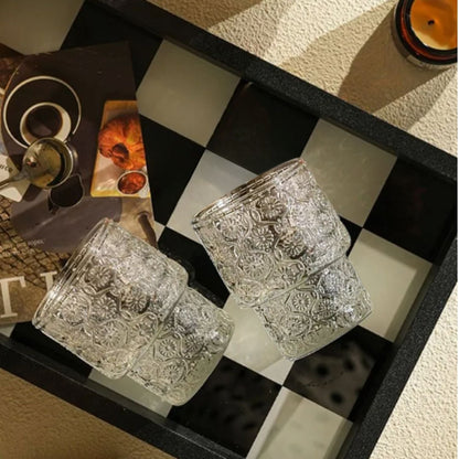 Set de 4 Vasos de vidrio Flor Begonia de 180 ml