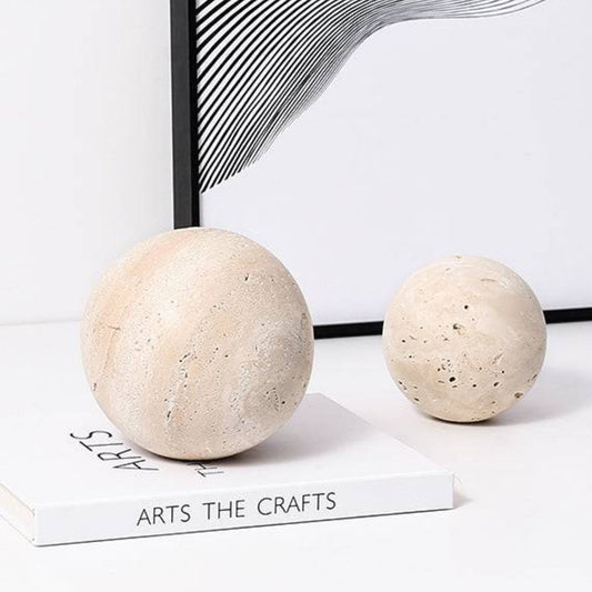 Esfera Orbis Piedra Travertino Figura Decorativa