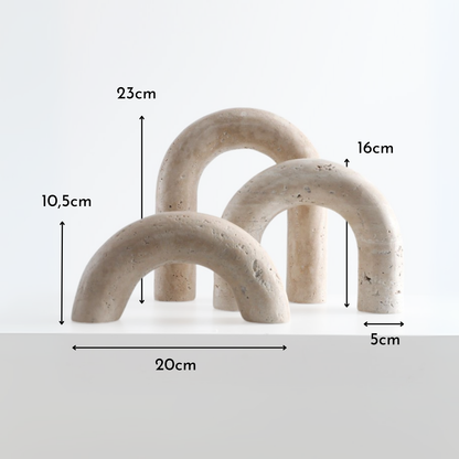 Set 3 Arcos Figura Deco Estilo Marmol Travertino