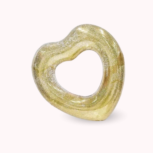 Flotador Corazón Escarchado Dorado