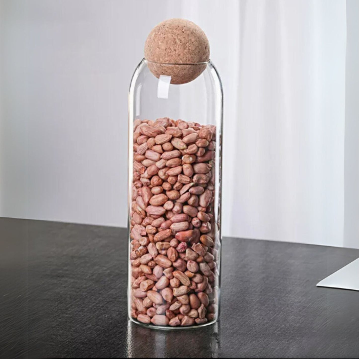 Contenedor de Vidrio y Tapa de Corcho Set 3un