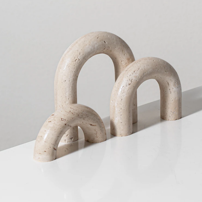 Set 3 Arcos Figura Deco Estilo Marmol Travertino