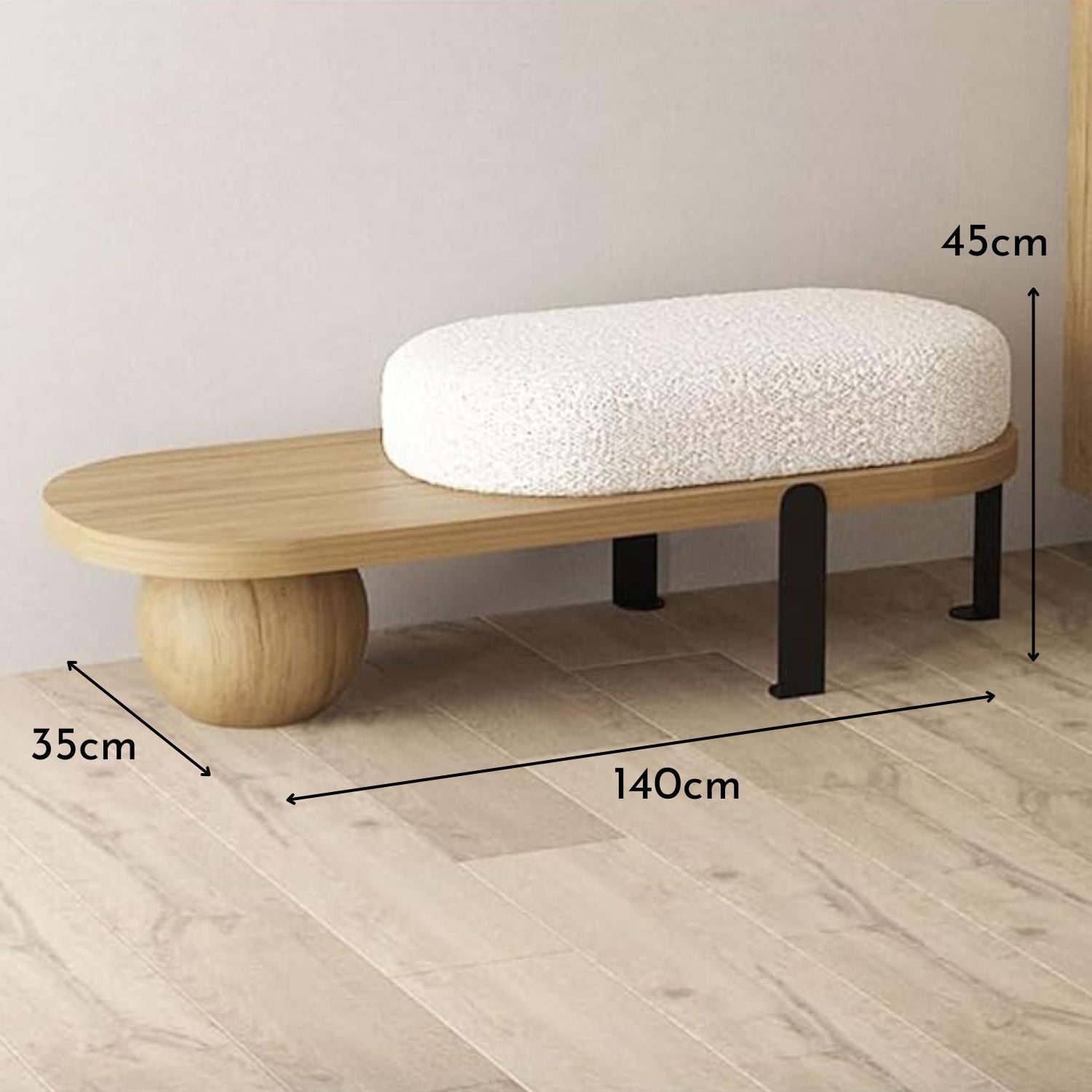 PREVENTA - Taburete Moderno Madera Maciza Ovalado