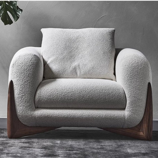 Sofá Poltrona Diseño Wabi Sabi Blanco