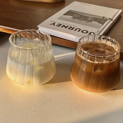 Set 4 Vasos Vidrio Acanalado 325ml