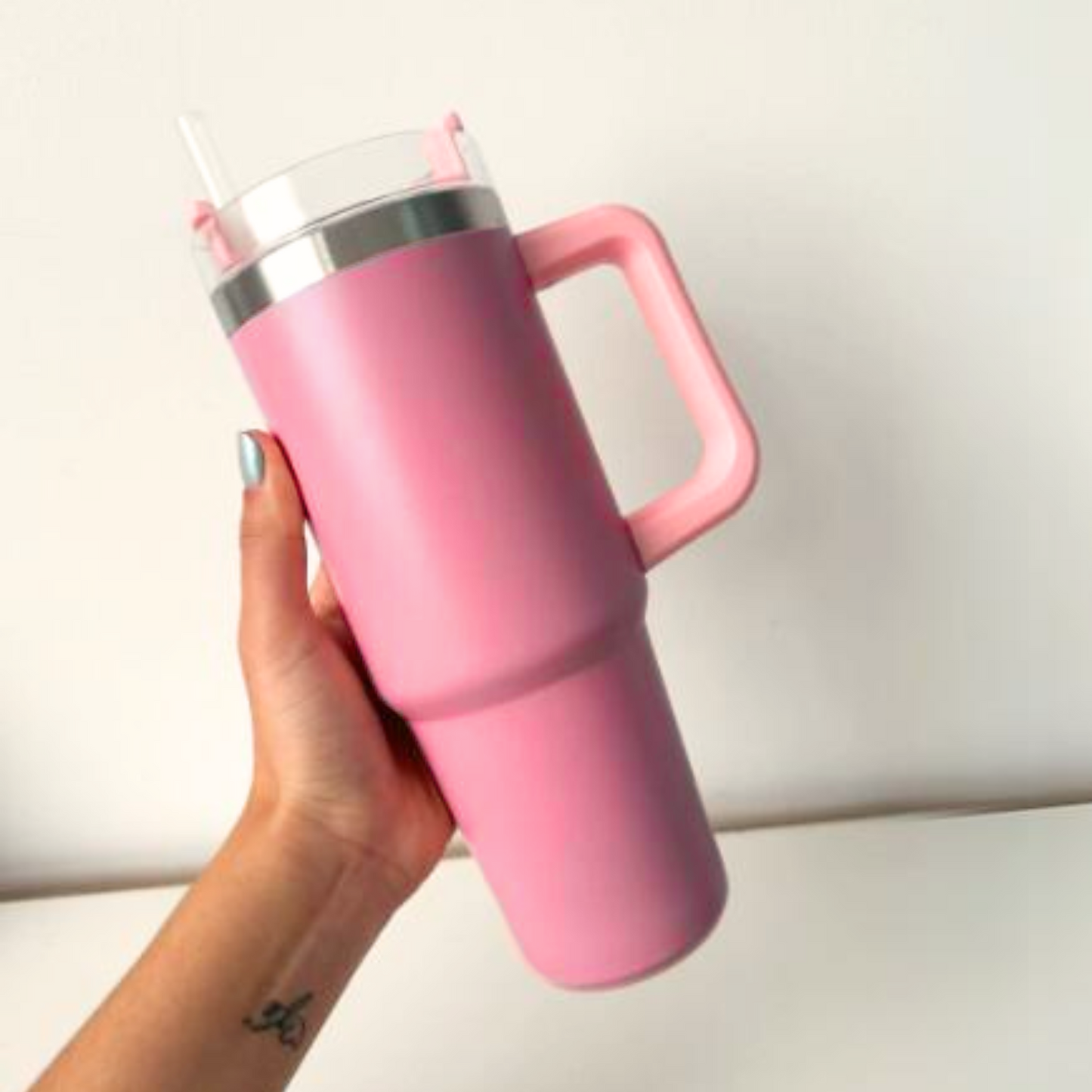 Vaso Termico con Asa Rosado 1200 ml