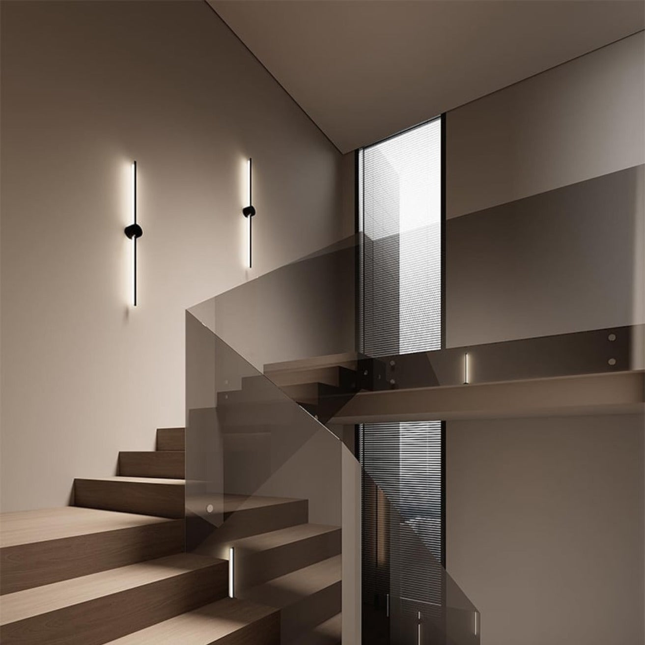 Lámpara De Aplique Linea 100cm Diseño A La Pared Minimalista Negro