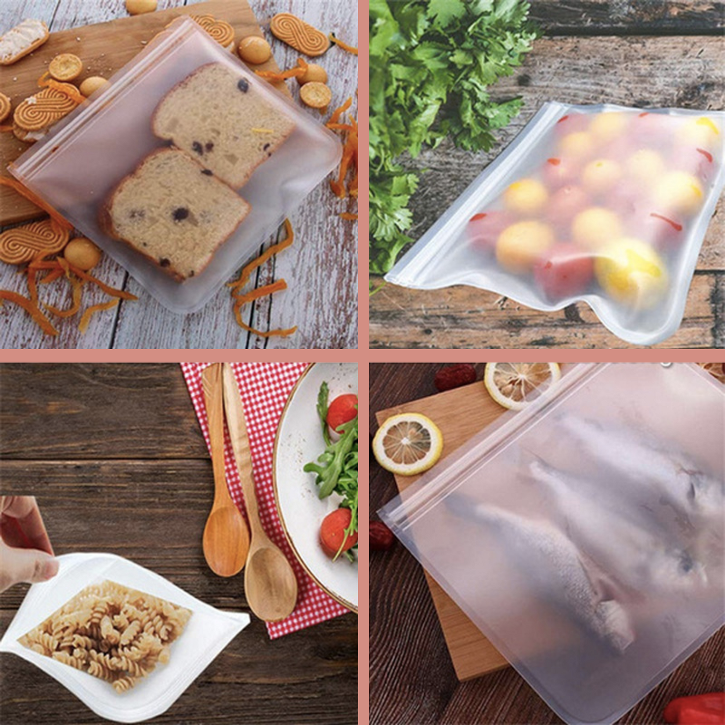 Pack De 3 Bolsas Herméticas De Silicona Para Alimentos