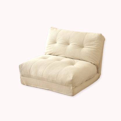 Sofá Cama Plegable Tela Crema