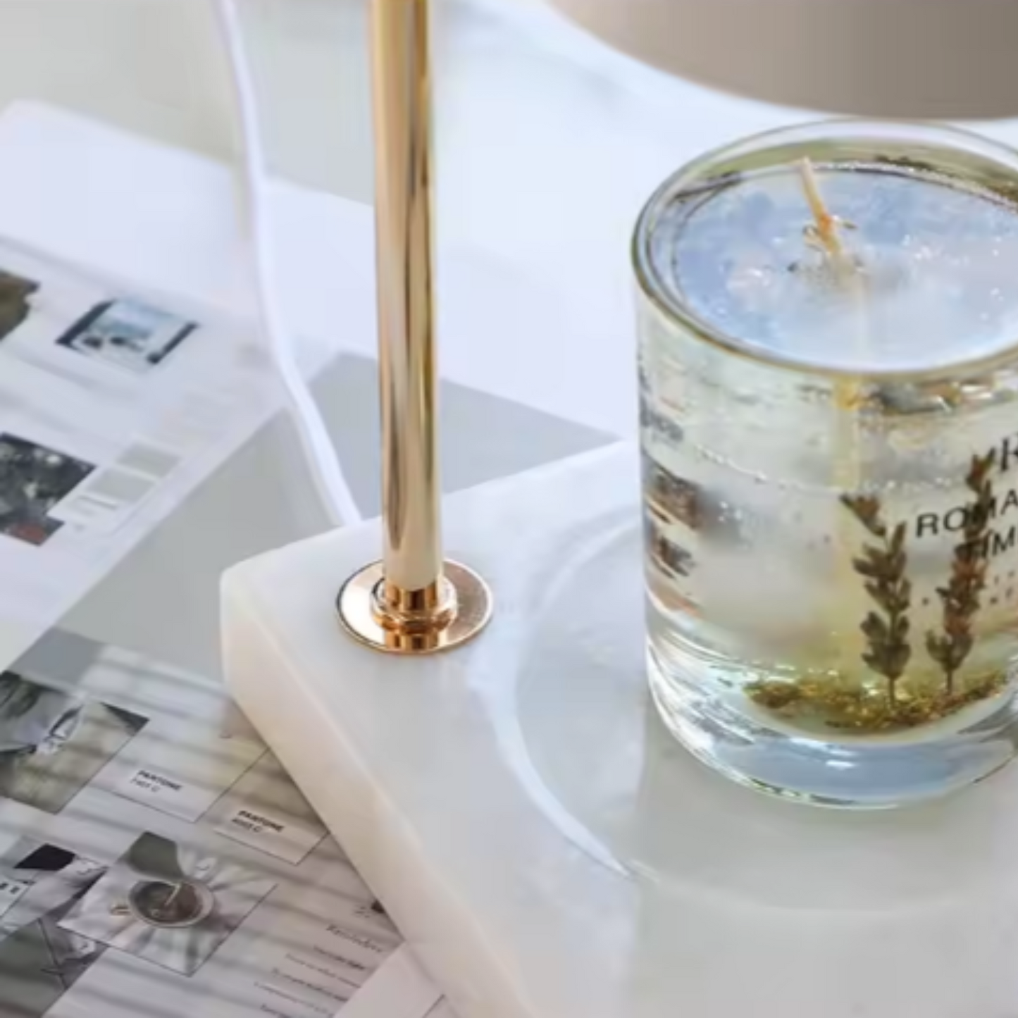 Lampara Calentadora de Velas Blanca