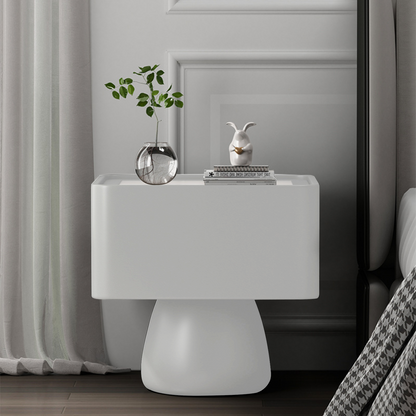 Velador Moderno Cajón Estilo Nórdico Blanco