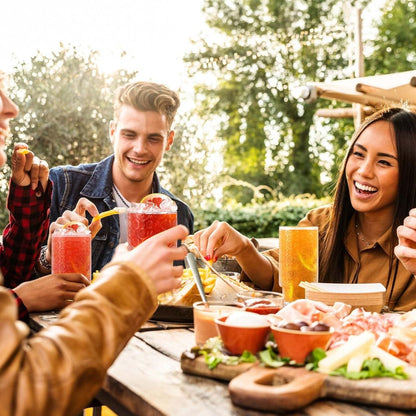 Set de 4 Vasos de vidrio Flor Begonia de 280 ml.