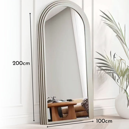 Espejo Arco Escalonado Beige Cuerpo Entero 200x100cm