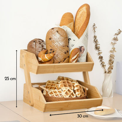 Estante de Madera de 2 Niveles Para Cocina