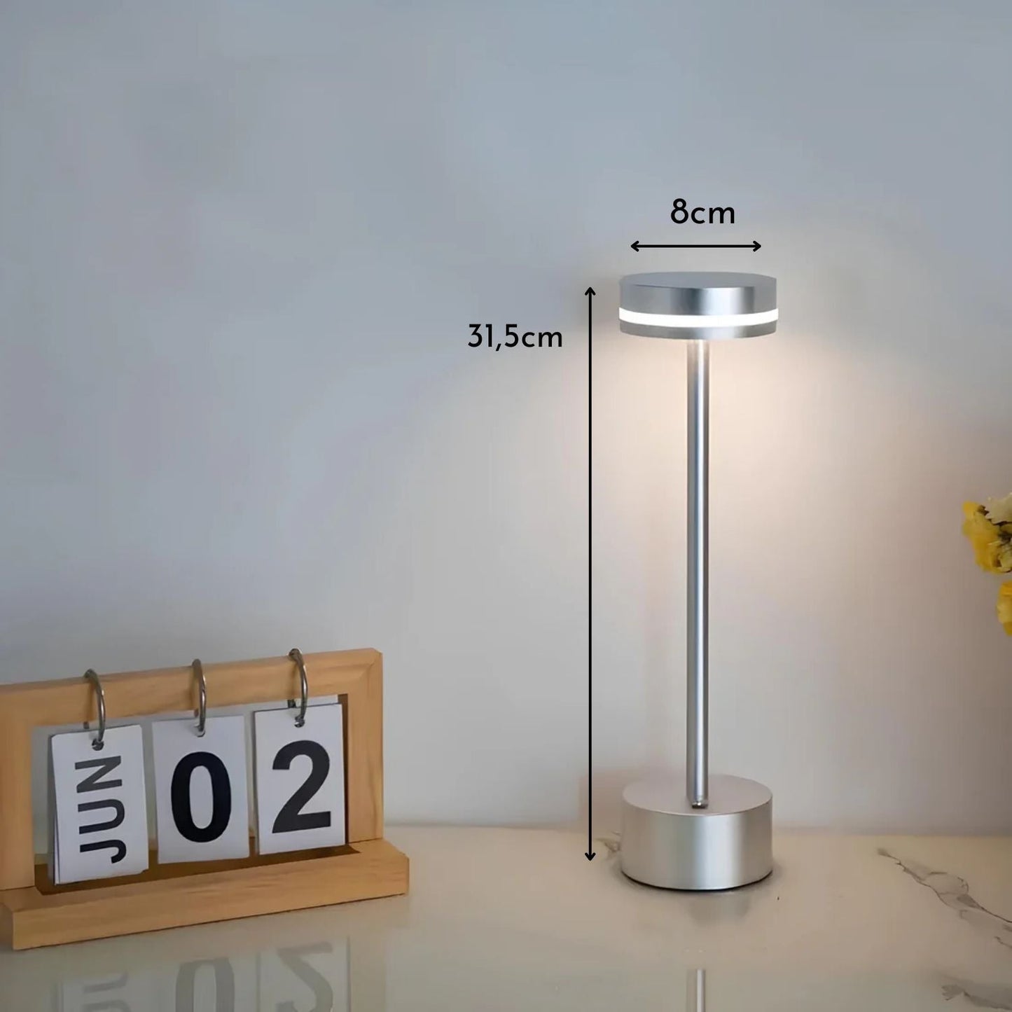 Lámpara Led Alta Recargable Plateado