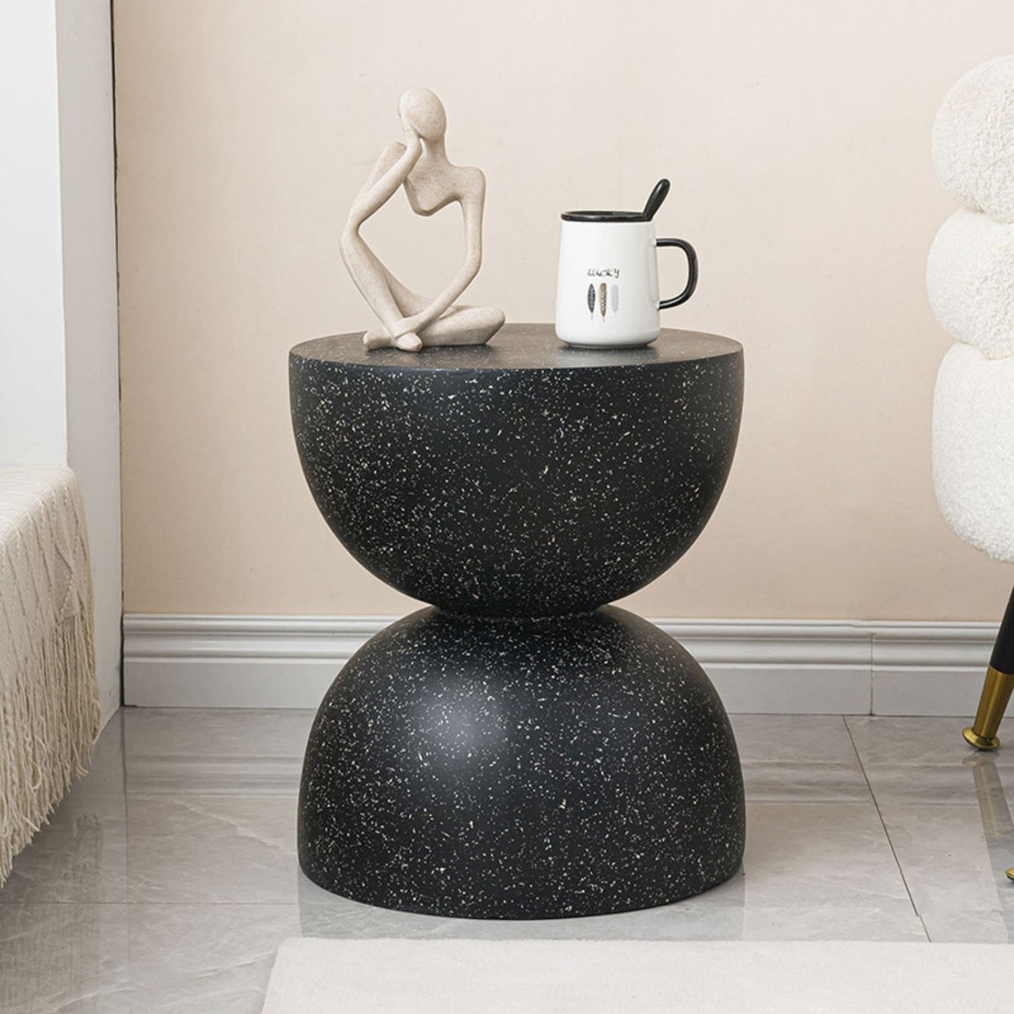 Mesa Lateral Piedra Luna Tempus Negro