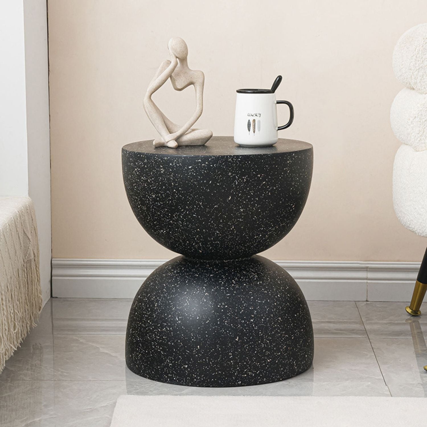 Mesa Lateral Piedra Luna Tempus Negro