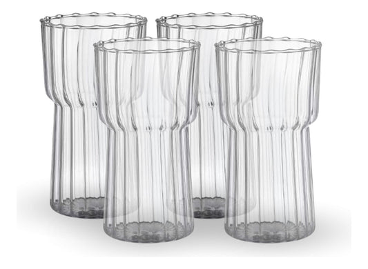 Set 4 Vasos Estriado Alto 590ml