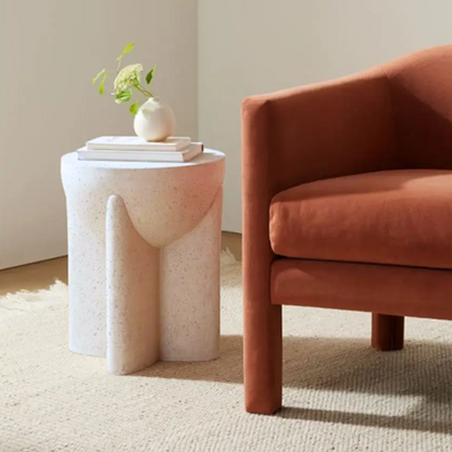 Mesa Lateral Estilo Piedra Crema