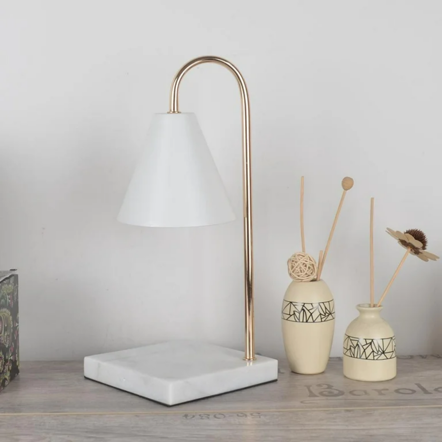 Lampara Calentadora de Velas Blanca