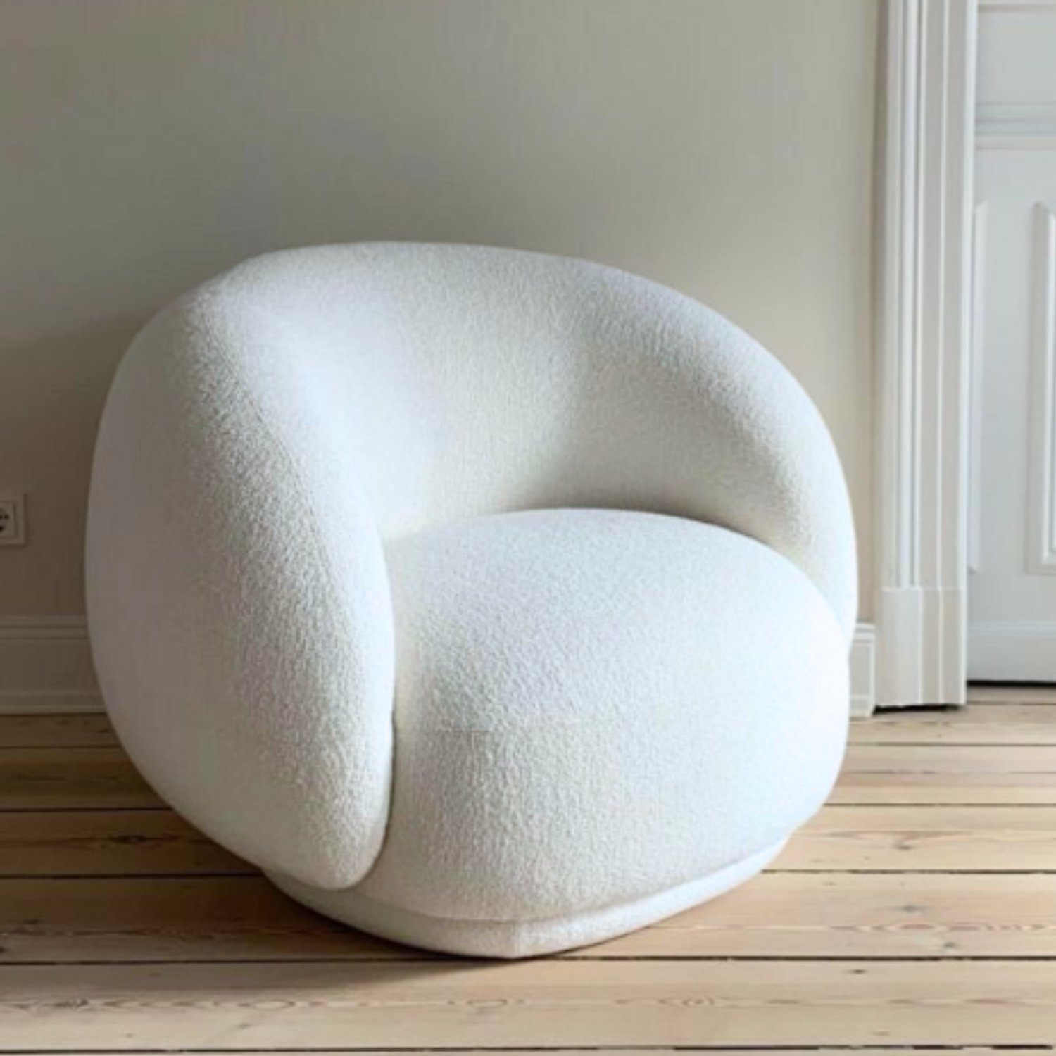 Sillón Individual Blanco Estilo Minimalista Blanco