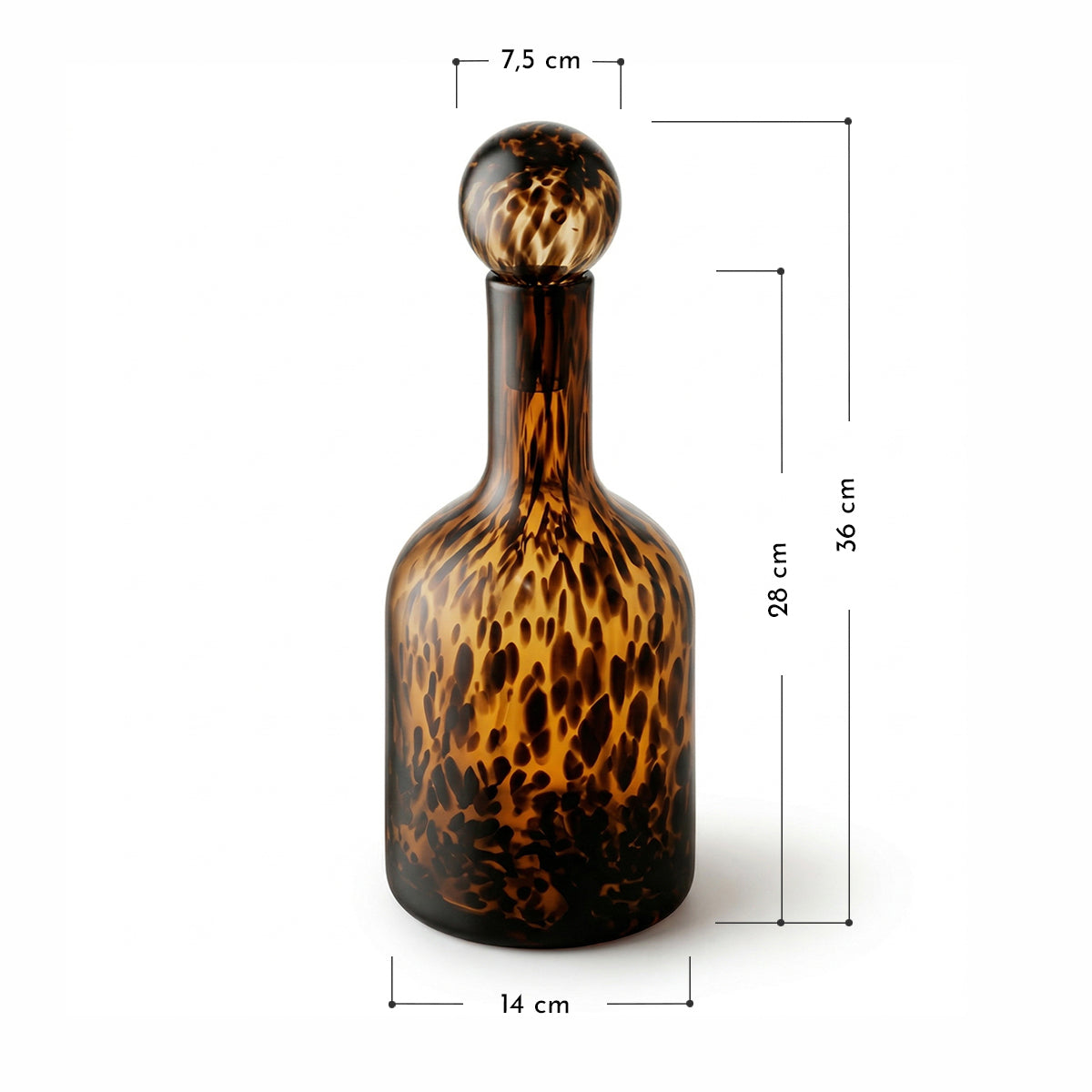 PREVENTA - Botella Decantador Carey Animal Print de Vidrio 36 cm
