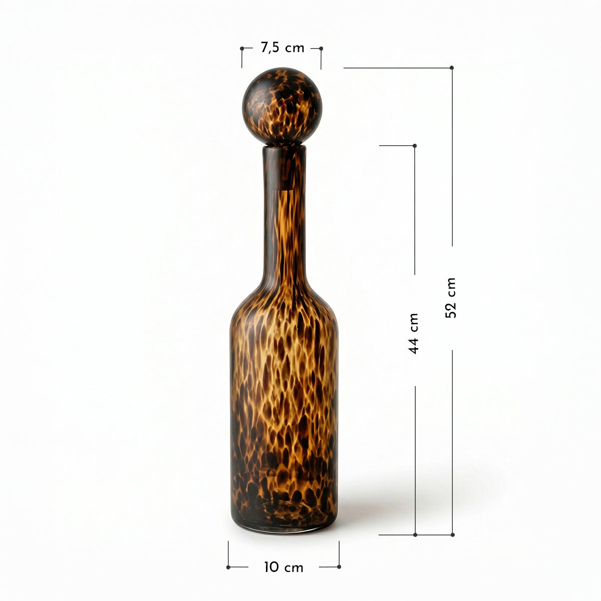 Botella Decantador Carey Animal Print de Vidrio 52 cm