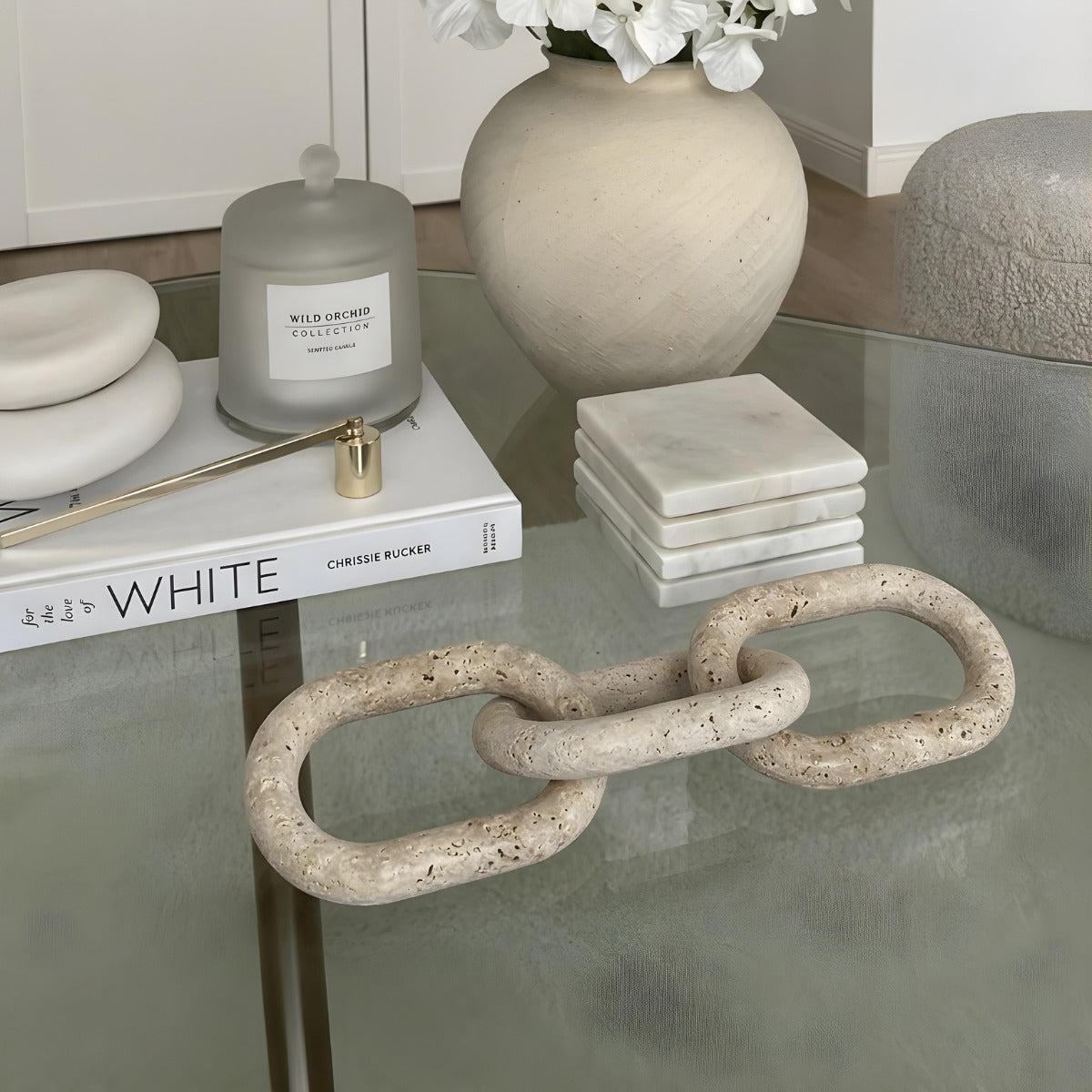 PREVENTA - Cadena Decorativa Roma de Travertino Natural