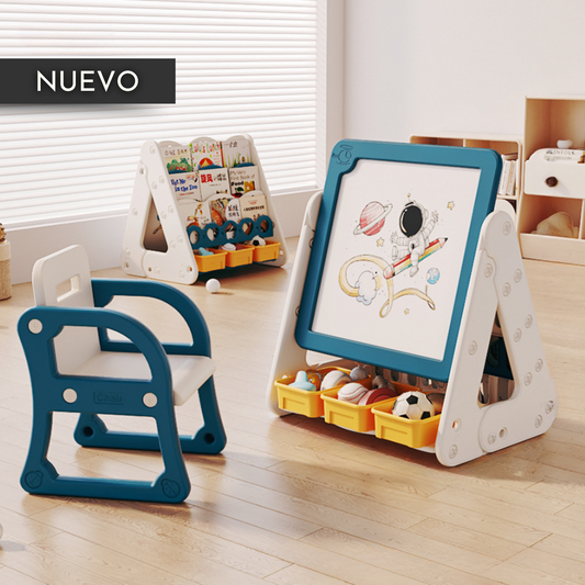 Set de Pizarra Organizadora de libros con Asiento Para Niños