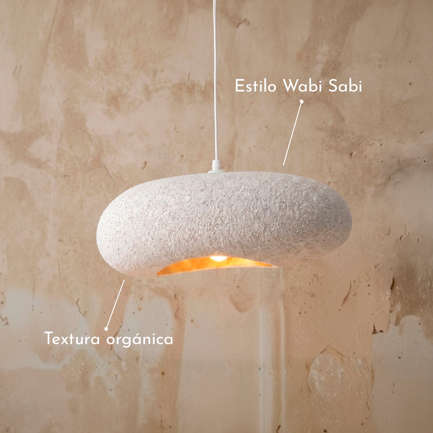 PREVENTA - Lámpara de Techo Wabi Sabi Blanco Moteado 55 cm